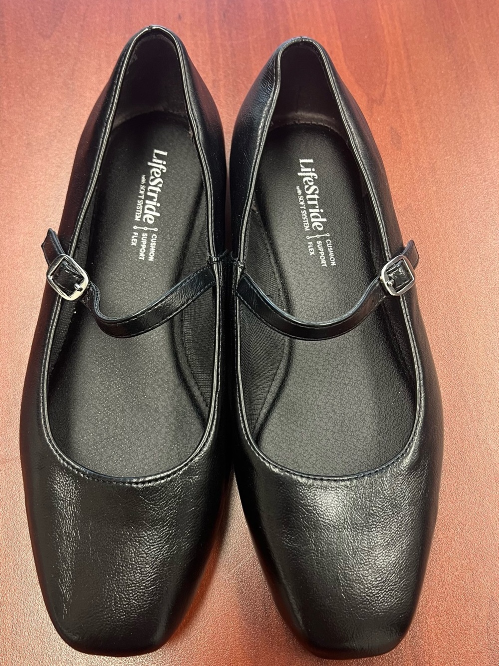 Life Stride Black Mary Jane Loafers with Buckle Strap